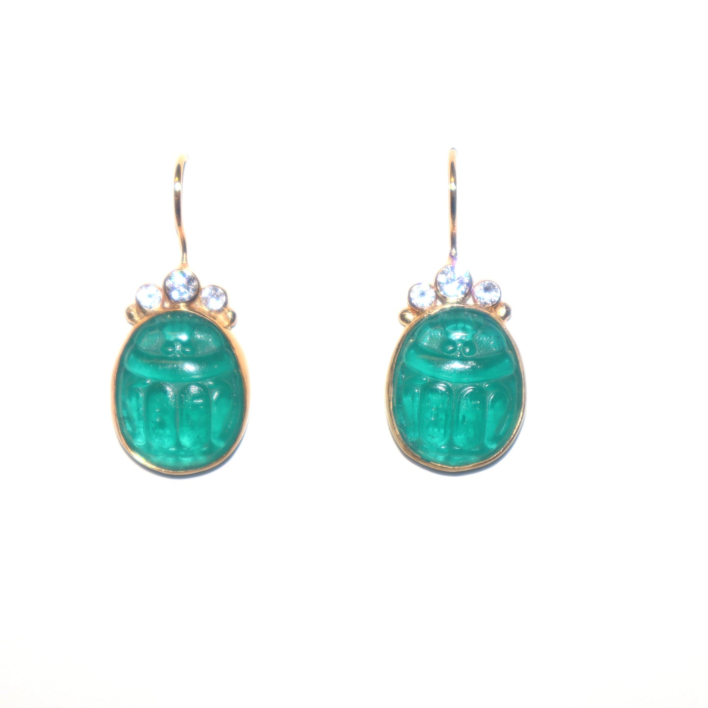 Verde Marino Scarab Earrings