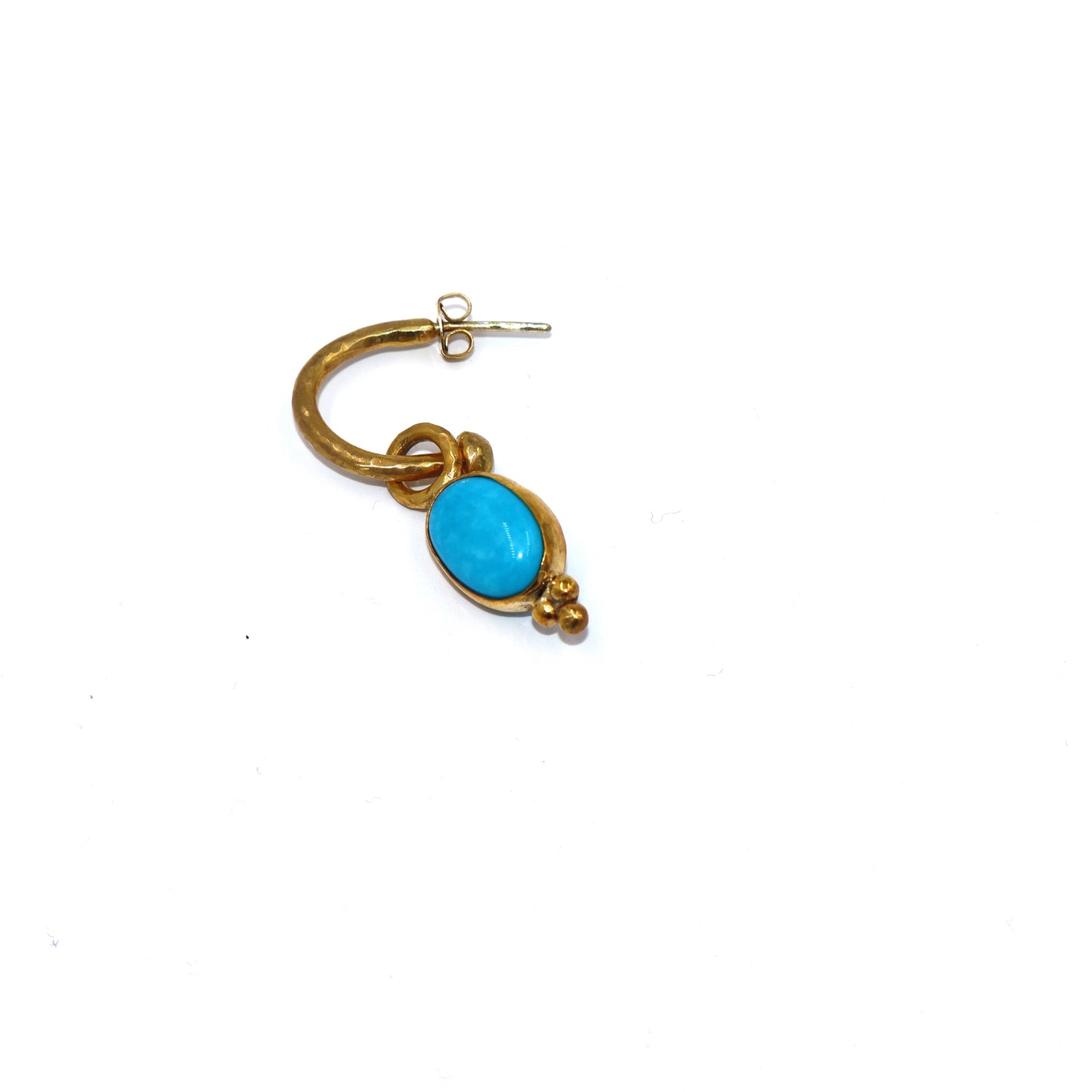Turquoise Charm Hoops Earrings