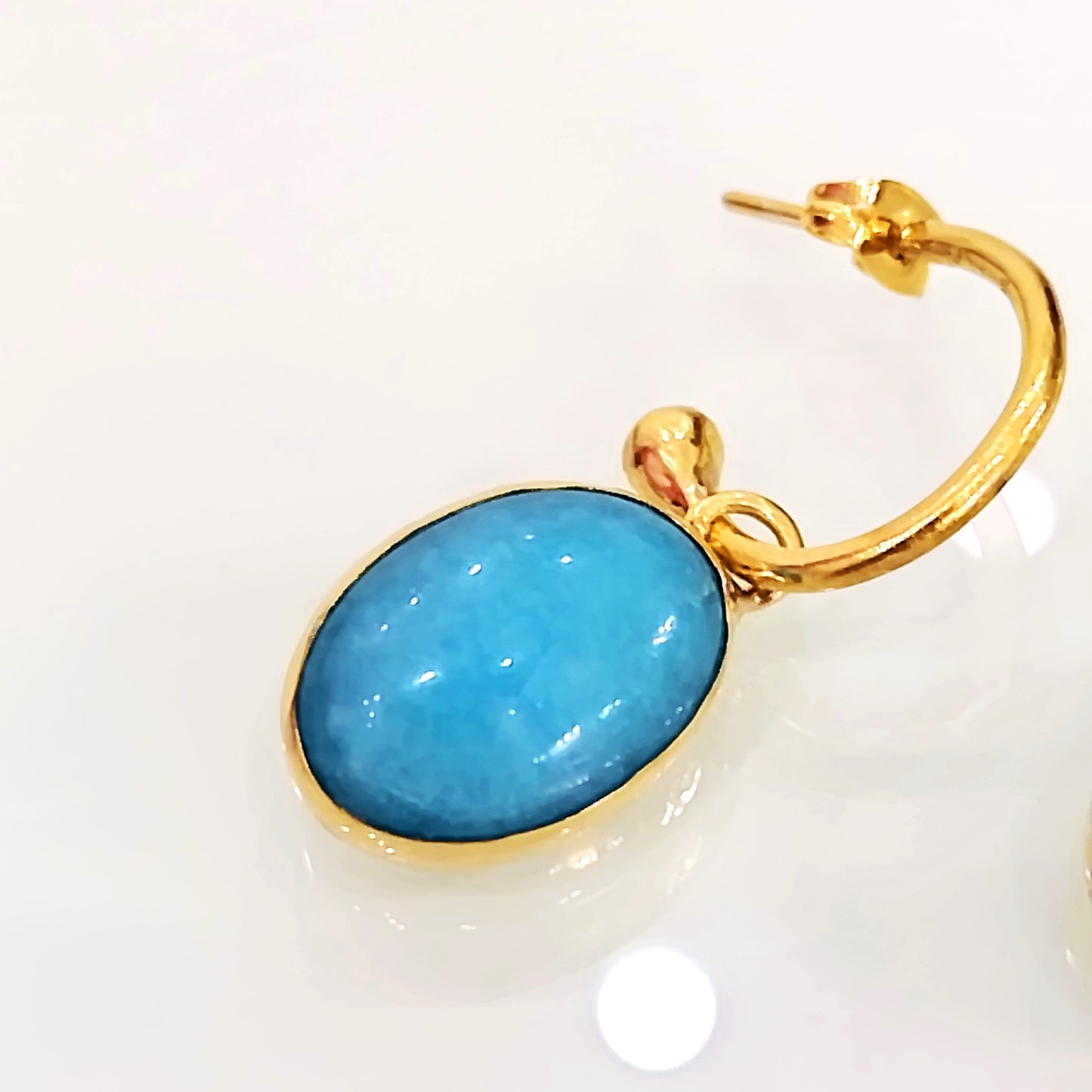 Pebble Jade Hoop Earrings