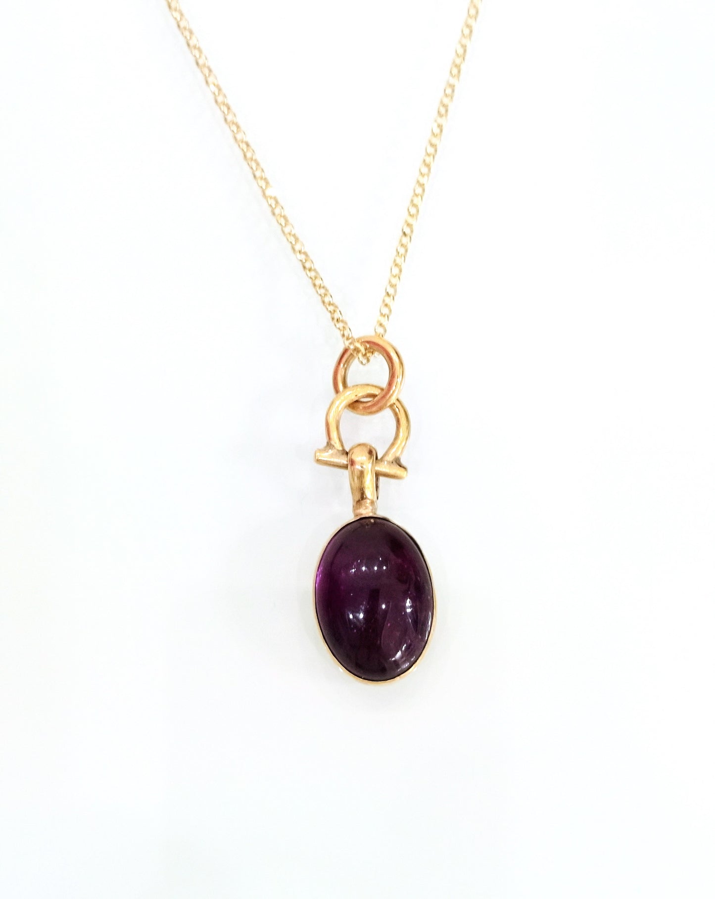 Amethyst Oval Pendant Necklace
