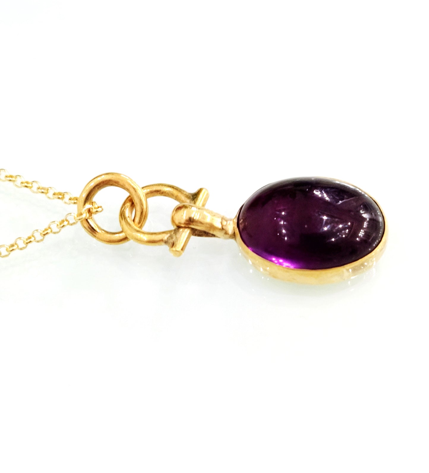 Amethyst Oval Pendant Necklace