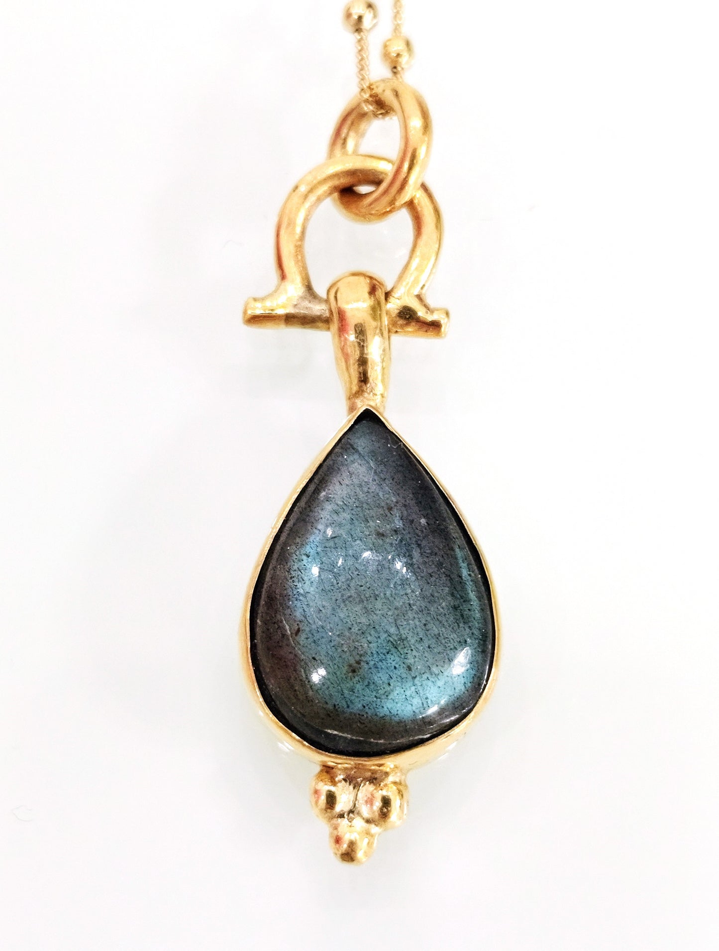 Labradorite Pear Shaped Pendant Necklase