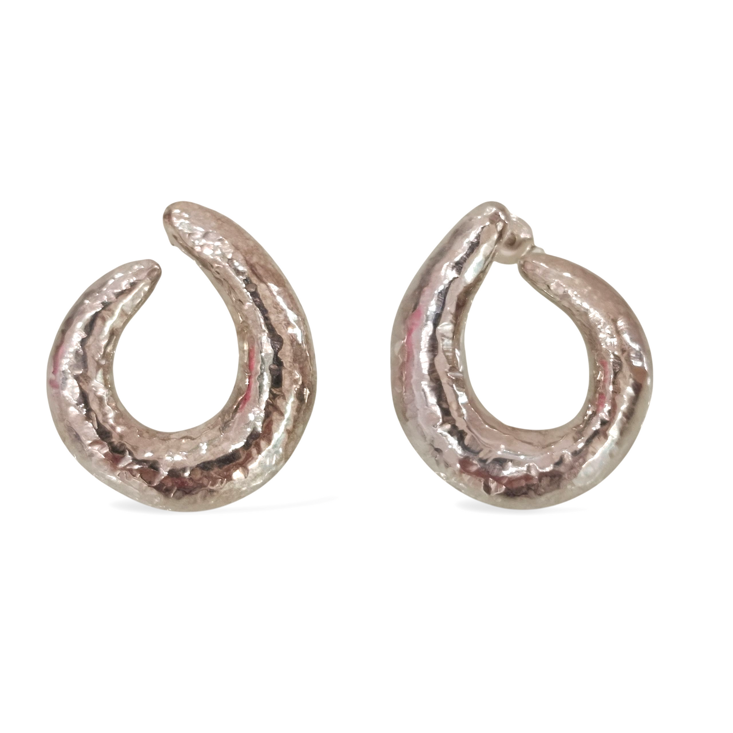 Moon Earrings Hammered