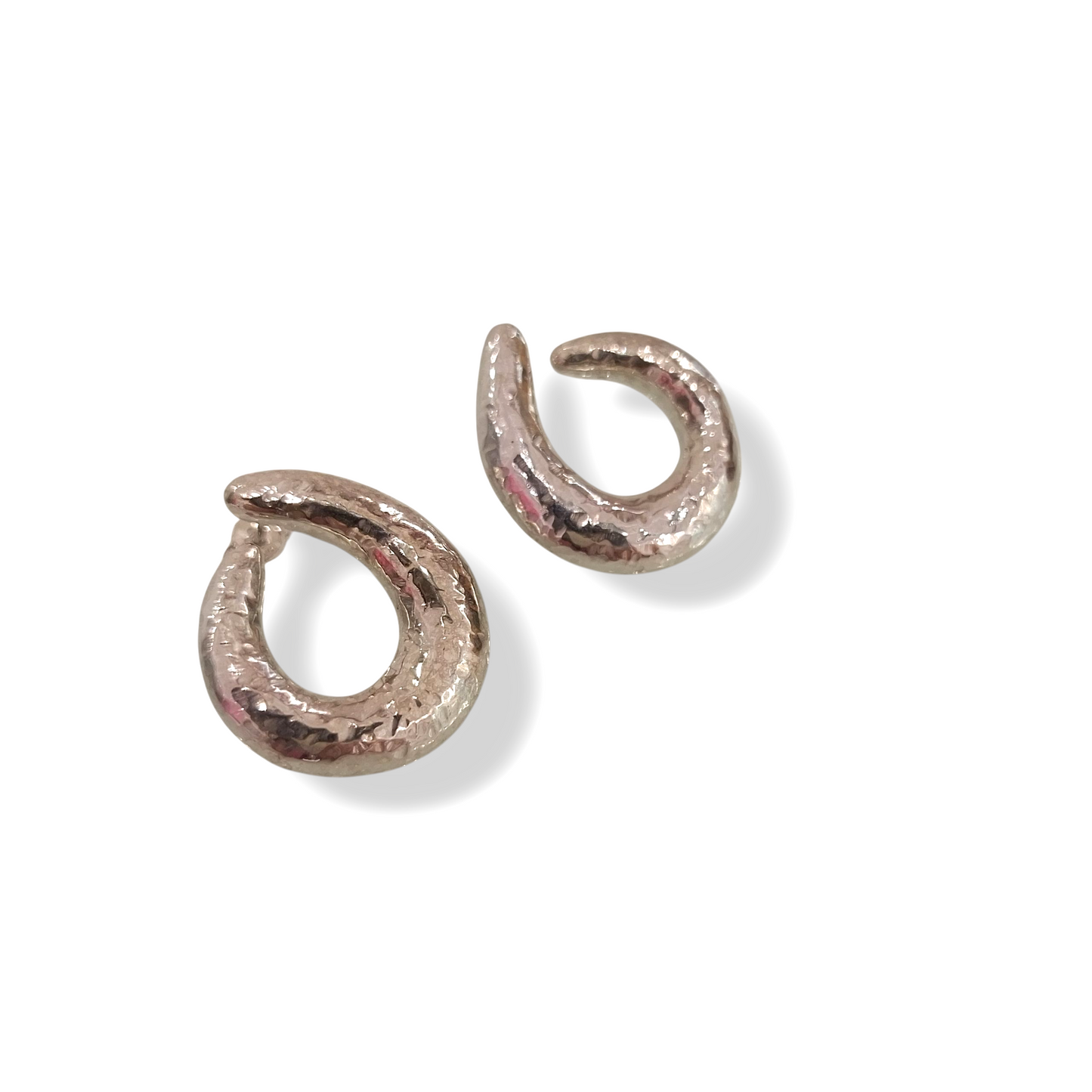 Moon Earrings Hammered