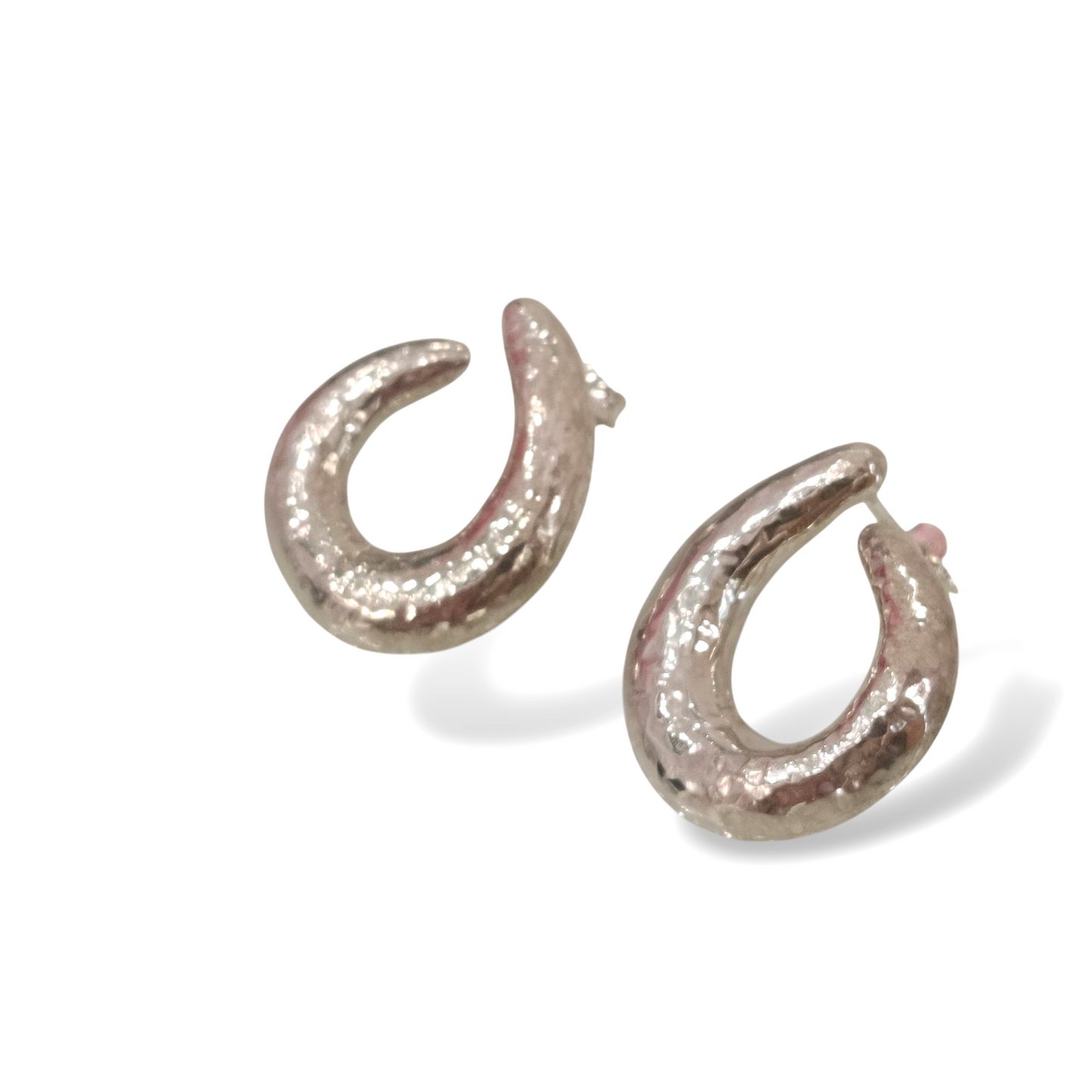 Moon Earrings Hammered