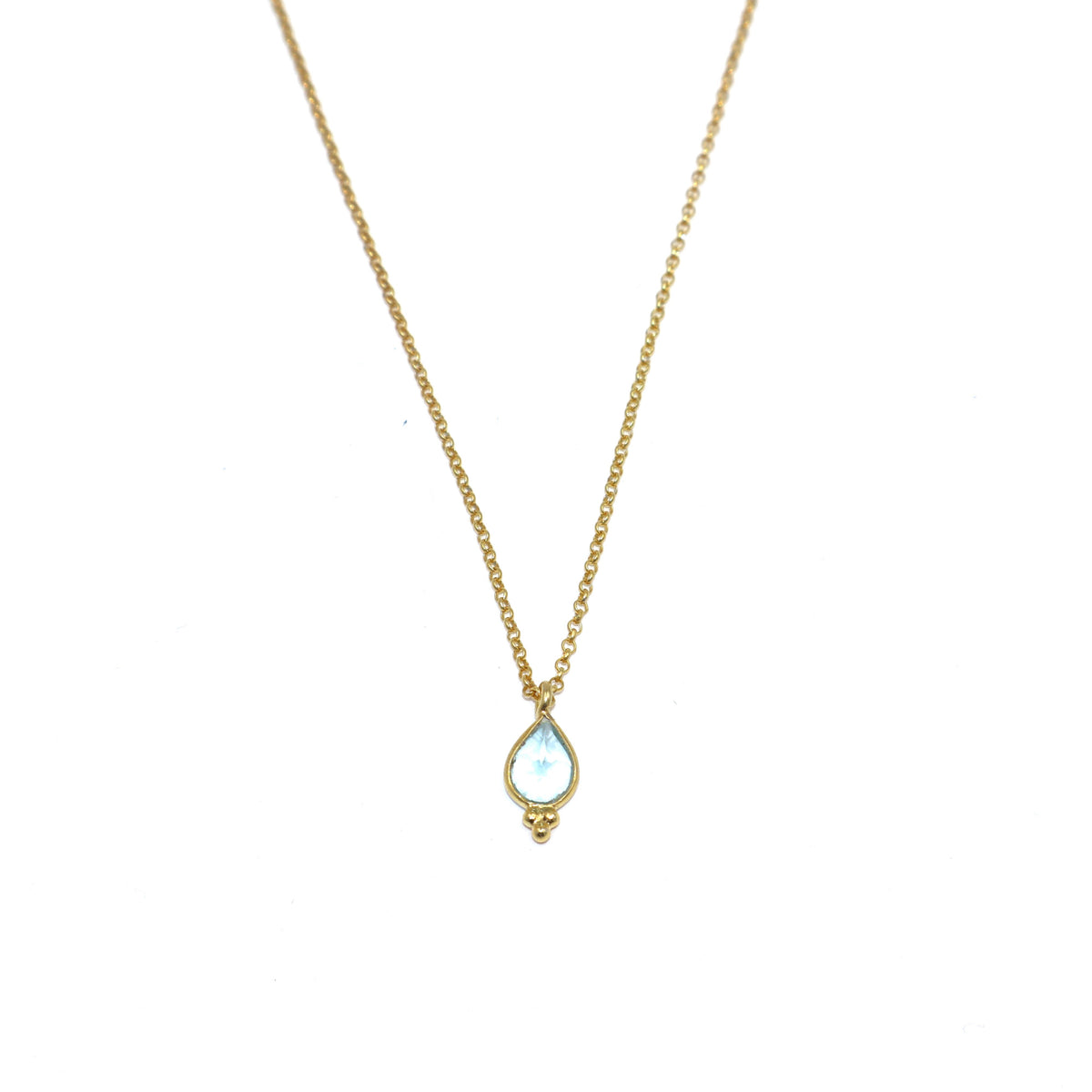 Snowfall Aqua-Marine Pendant Necklace