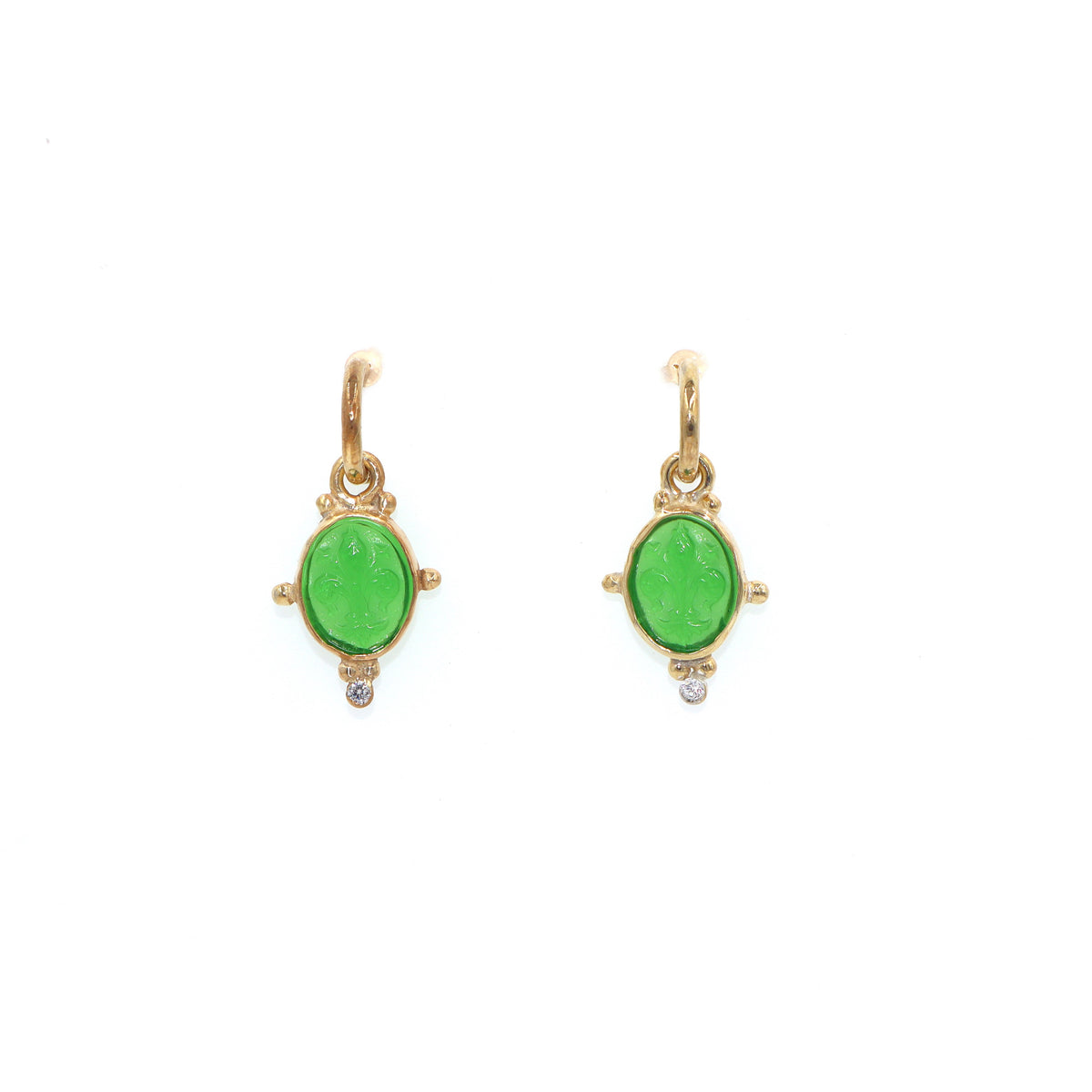 Fleur-de-lis Earrings green