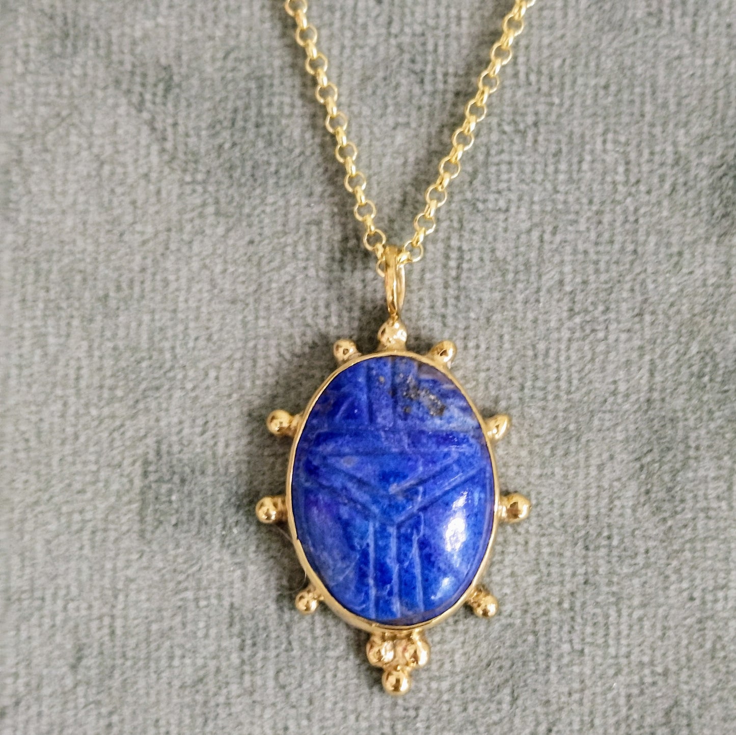 Lapis Scarab Necklace