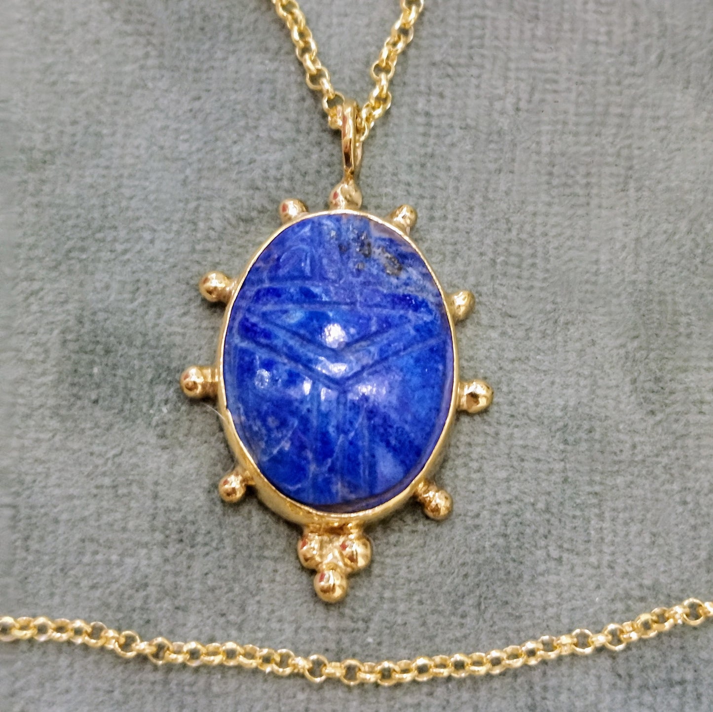 Lapis Scarab Necklace