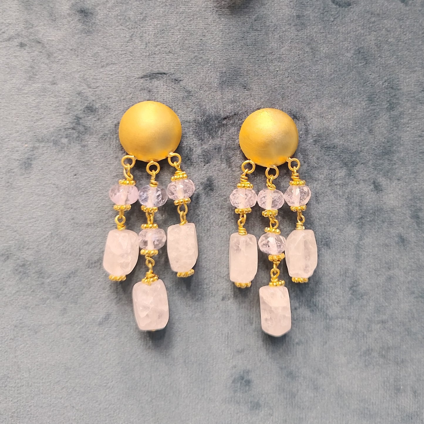 Crystal White Quartz Drop Earrings