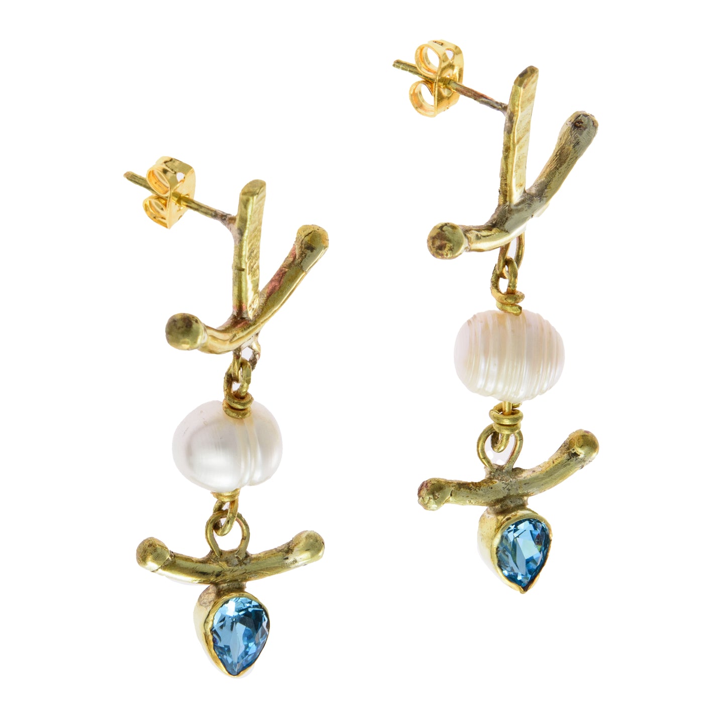 Pearls and Crystals Drop Earrings