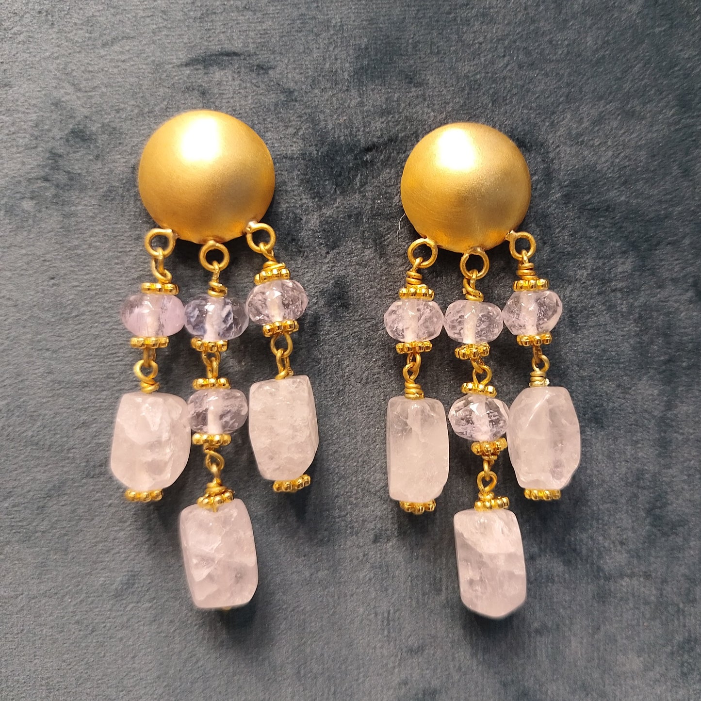 Crystal White Quartz Drop Earrings