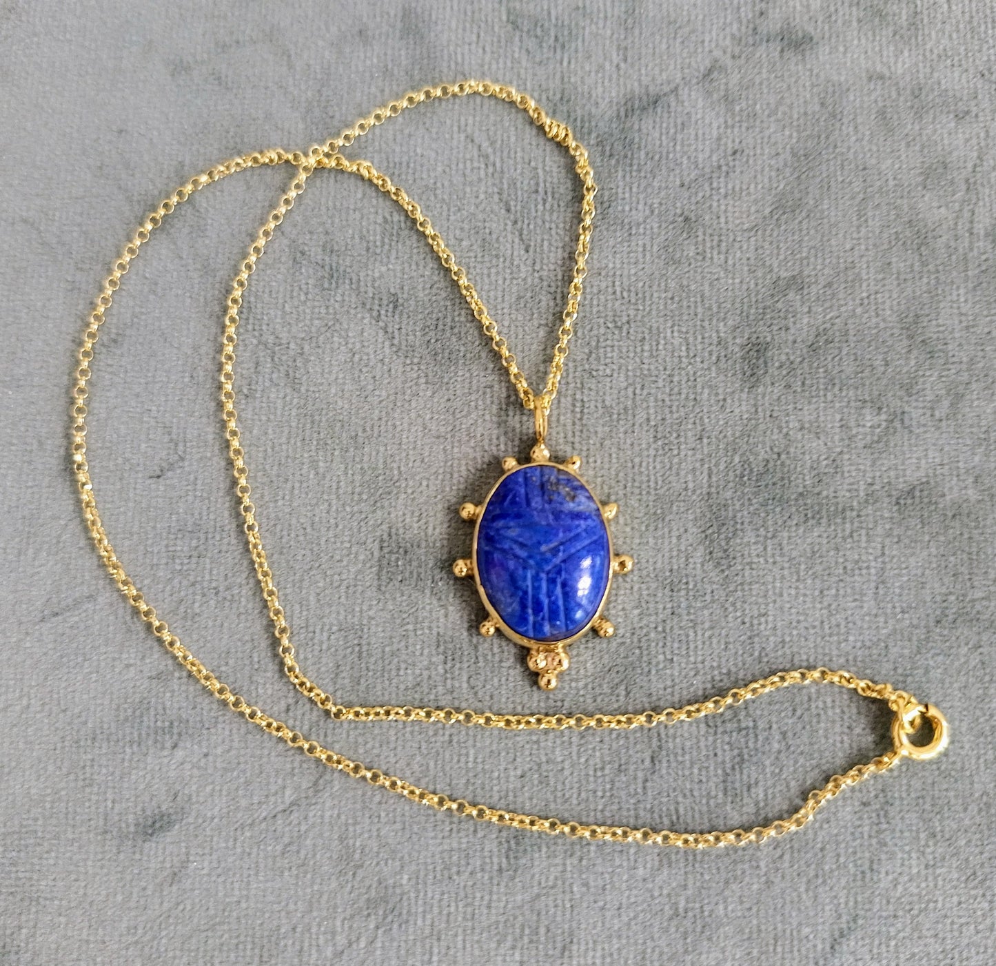 Lapis Scarab Necklace