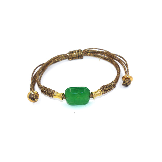 Green Agate Scarab Bracelet