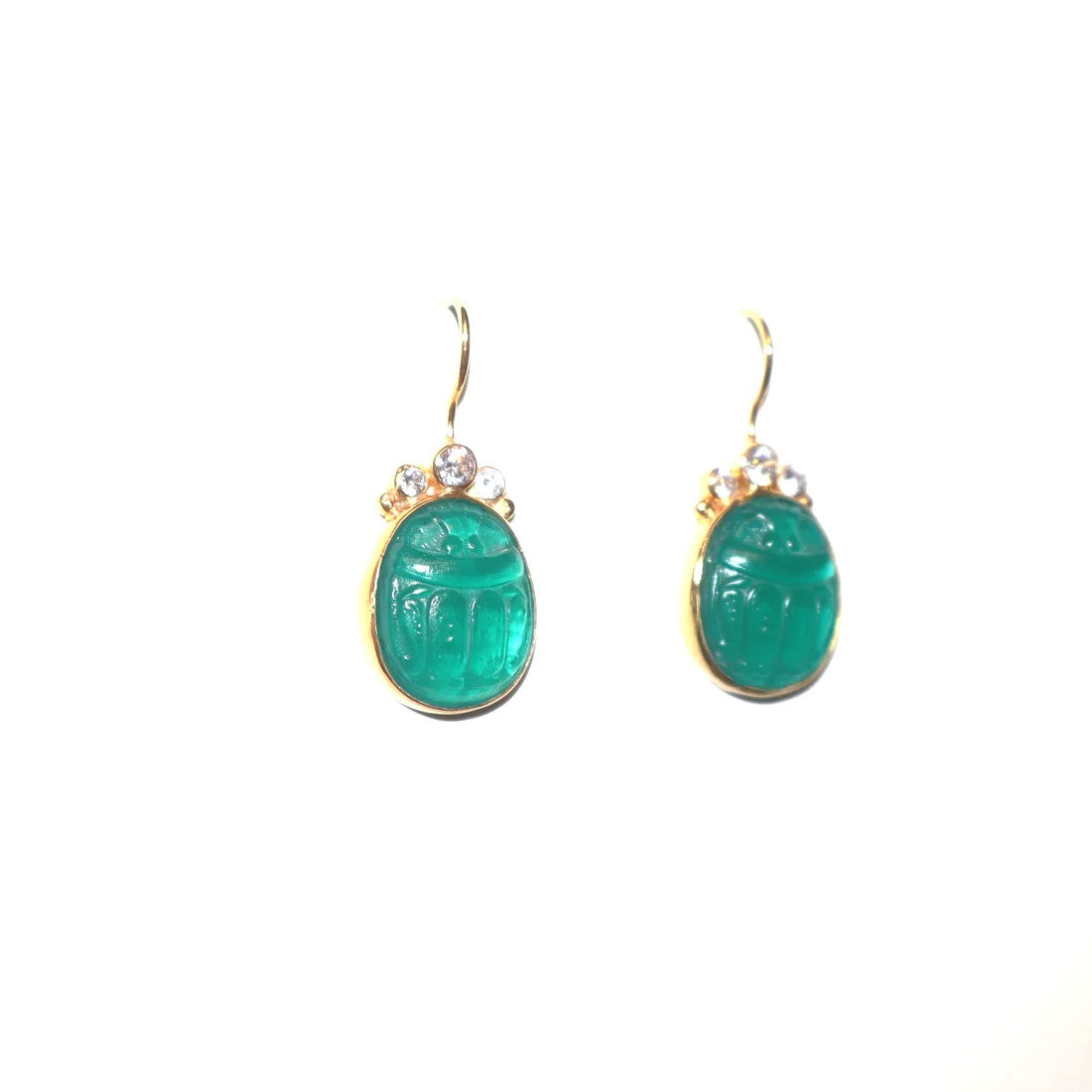 Verde Marino Scarab Earrings