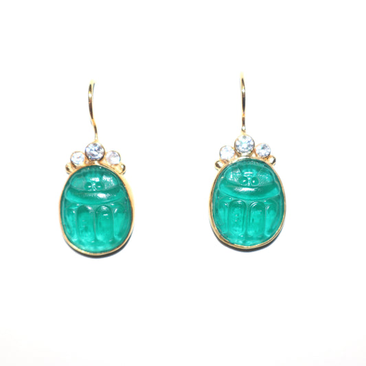 Verde Marino Scarab Earrings
