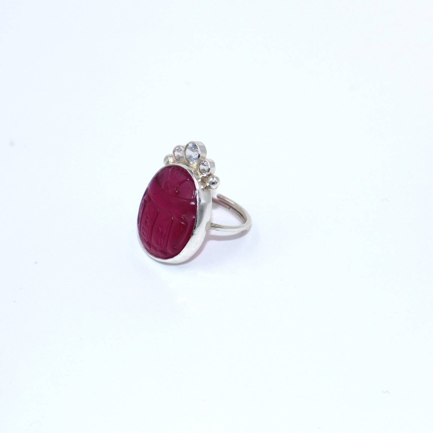 Fucshia Scarab-Zircons Ring