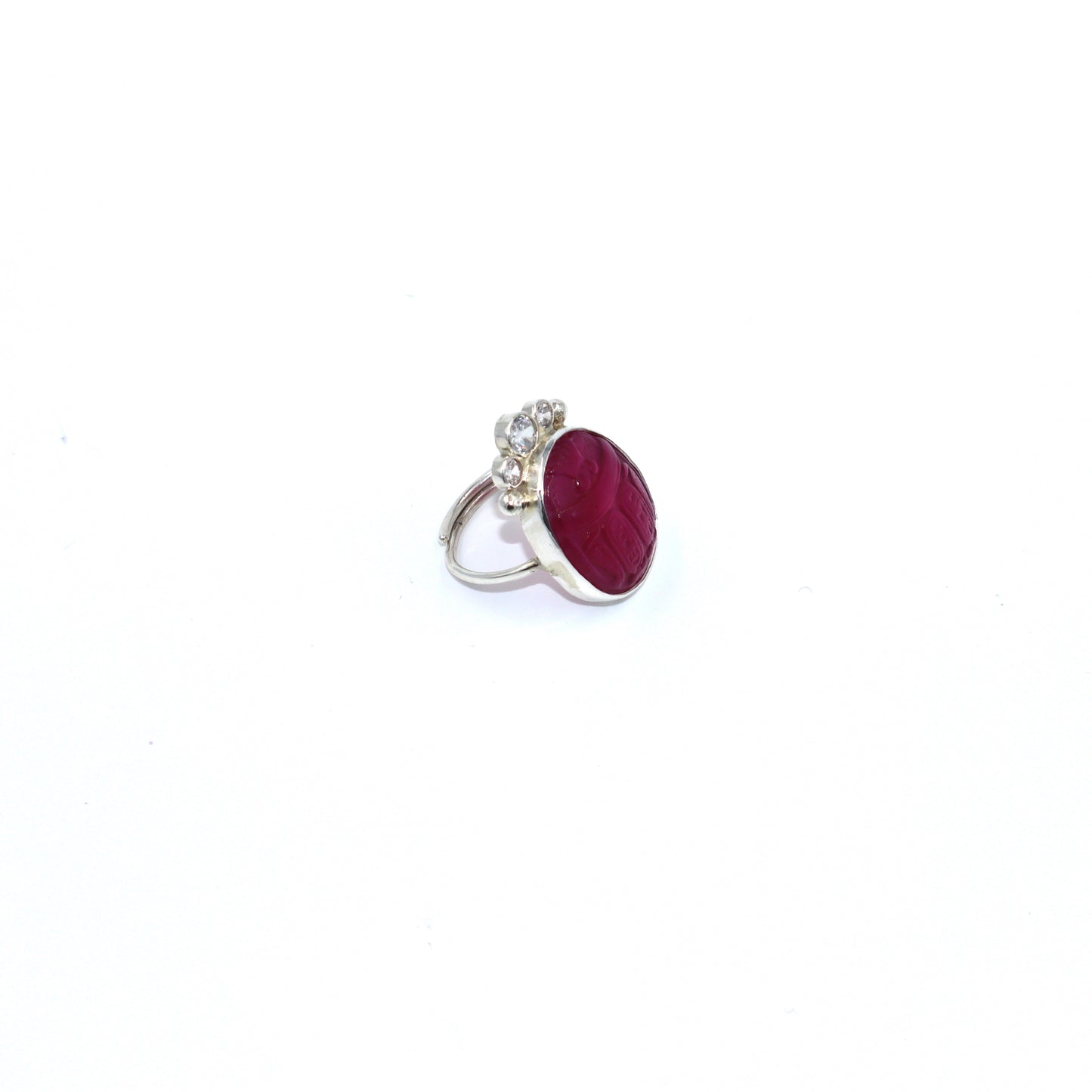 Fucshia Scarab-Zircons Ring