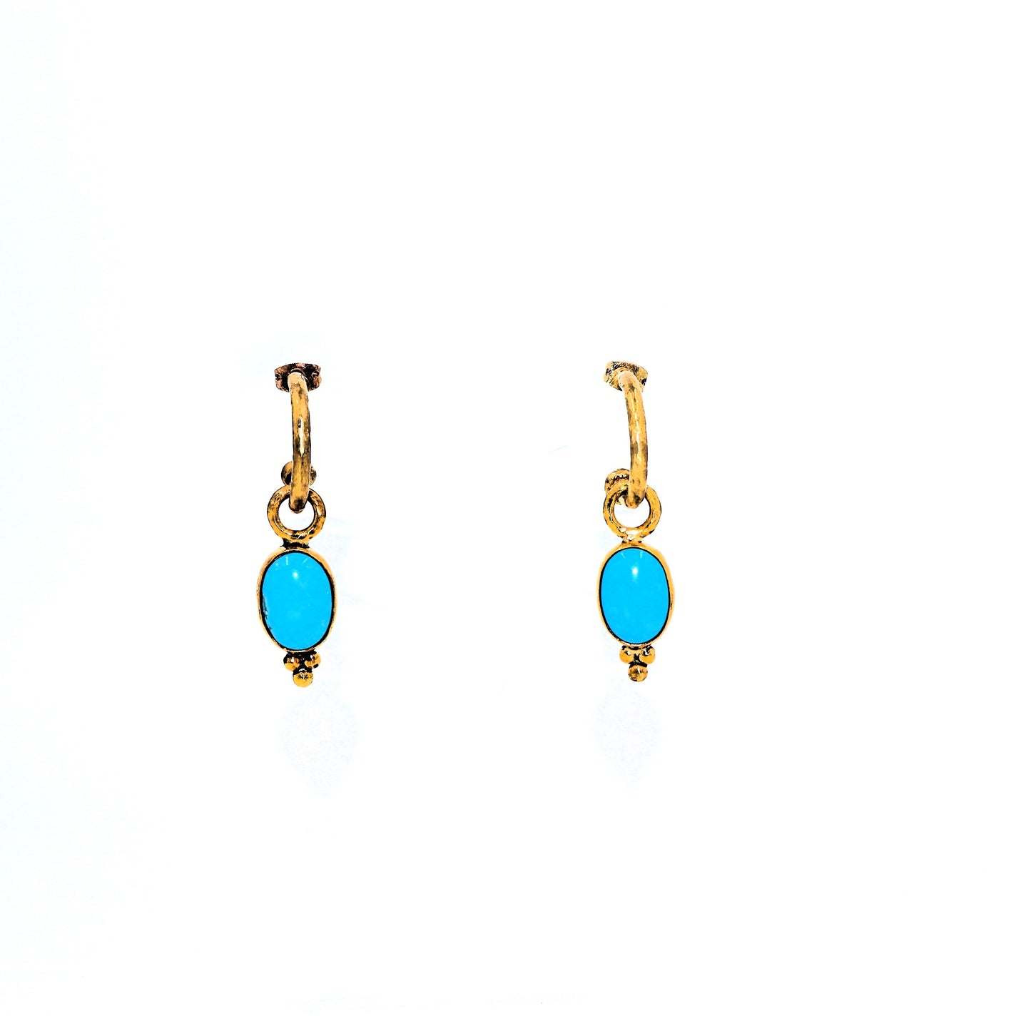 Turquoise Charm Hoops Earrings