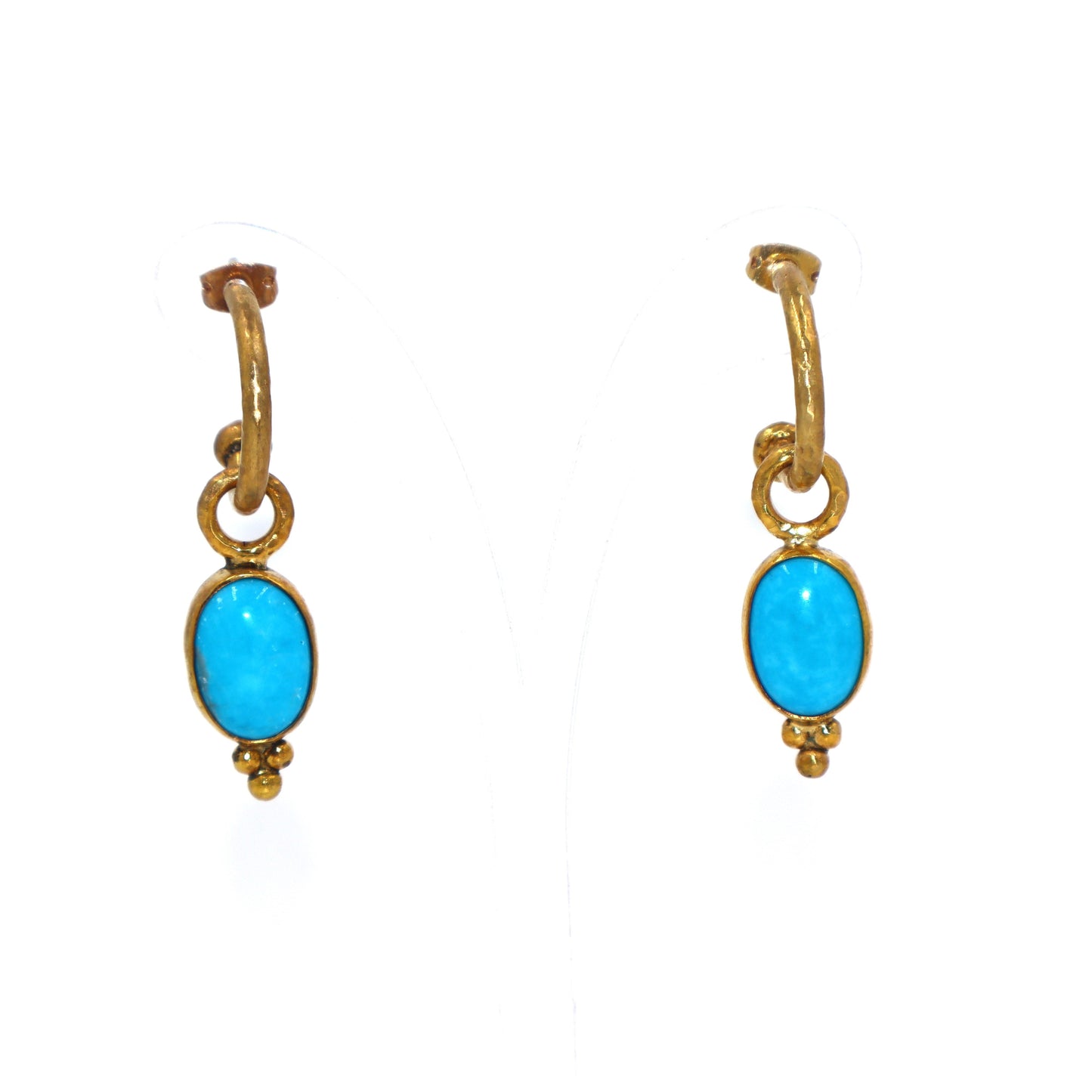 Turquoise Charm Hoops Earrings