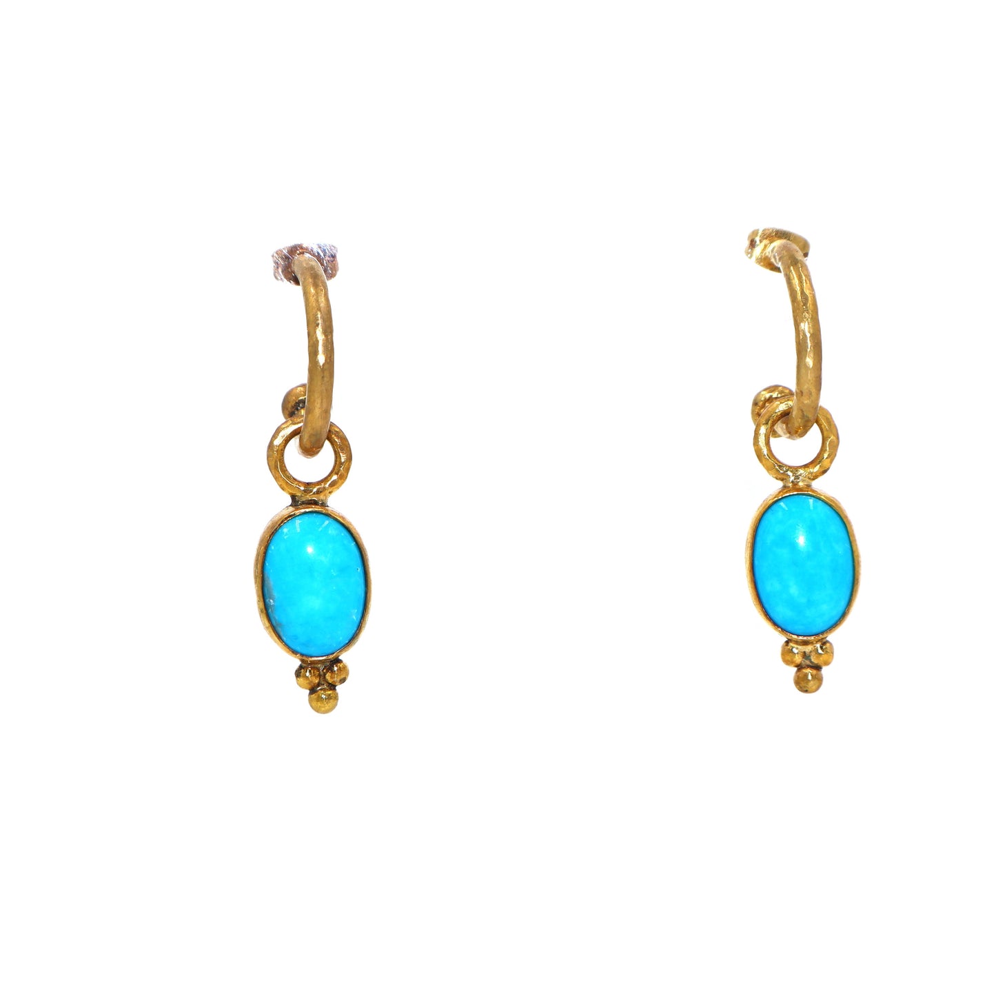 Turquoise Charm Hoops Earrings
