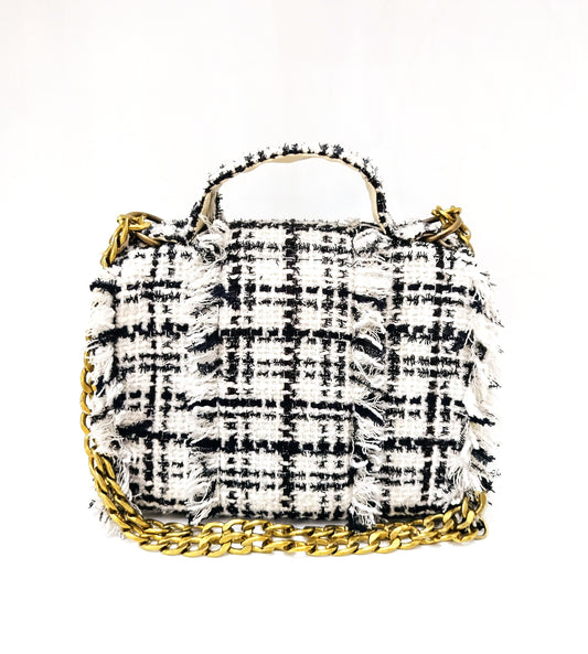 Black & White tweed bag