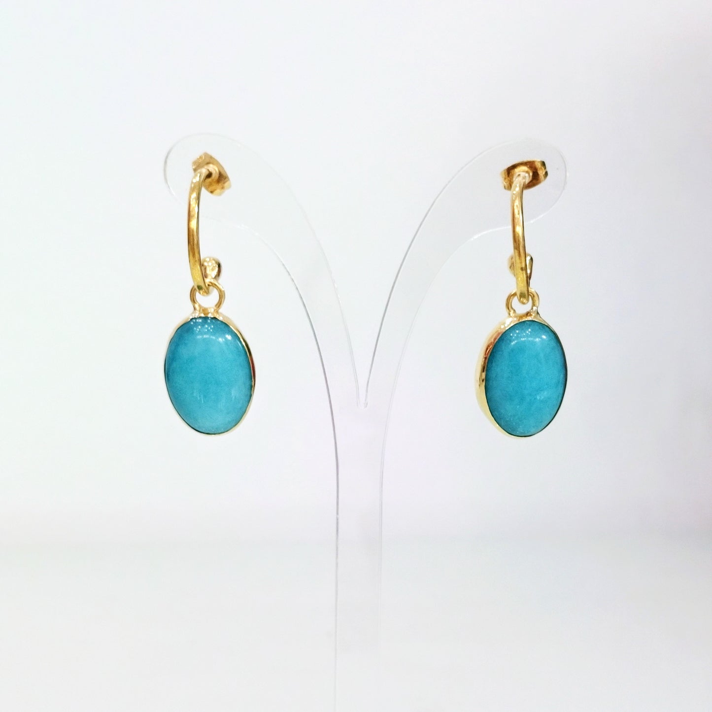 Pebble Jade Hoop Earrings
