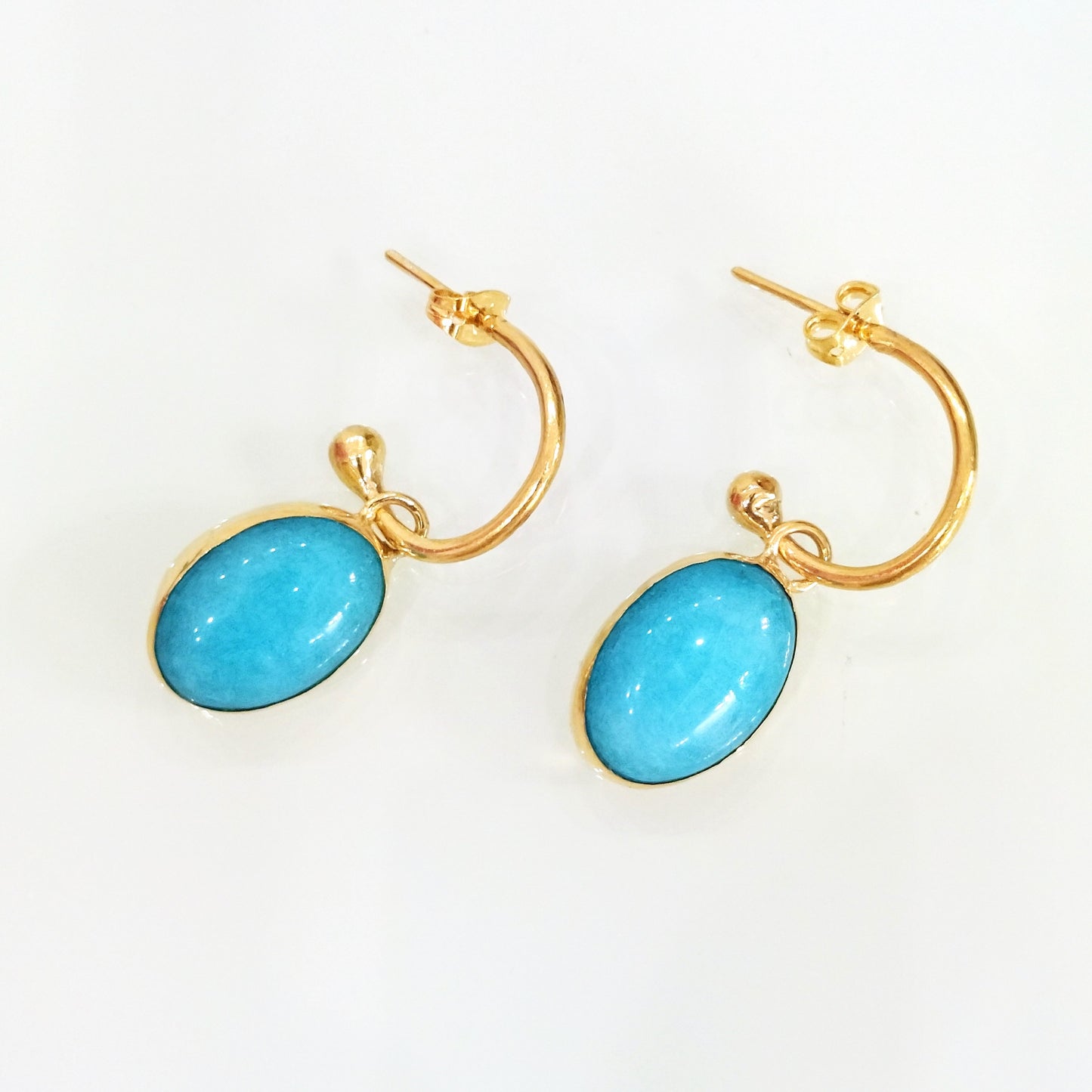 Pebble Jade Hoop Earrings
