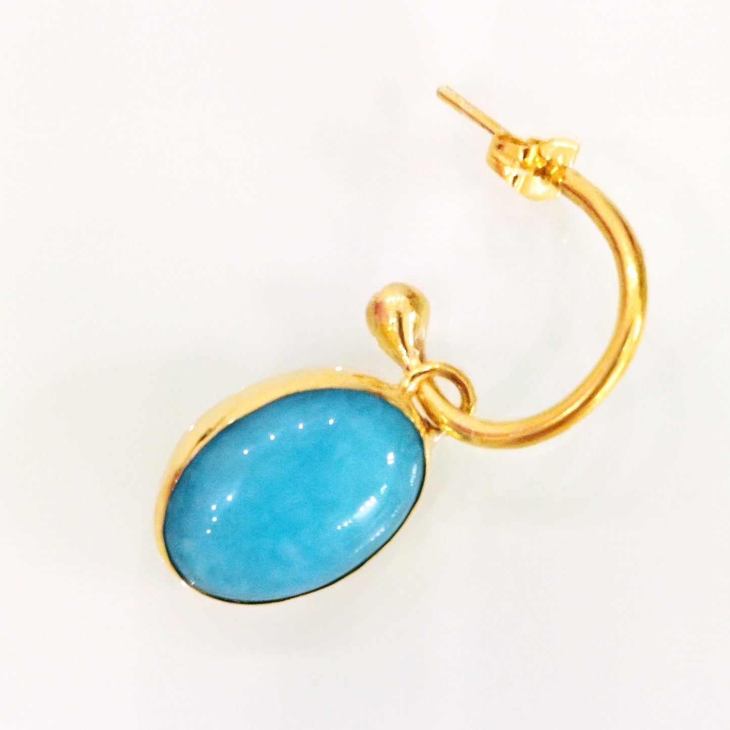 Pebble Jade Hoop Earrings