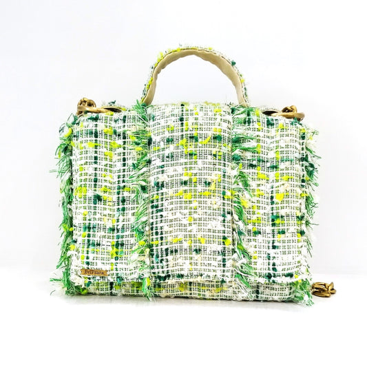 Multi Greens Tweed Bag