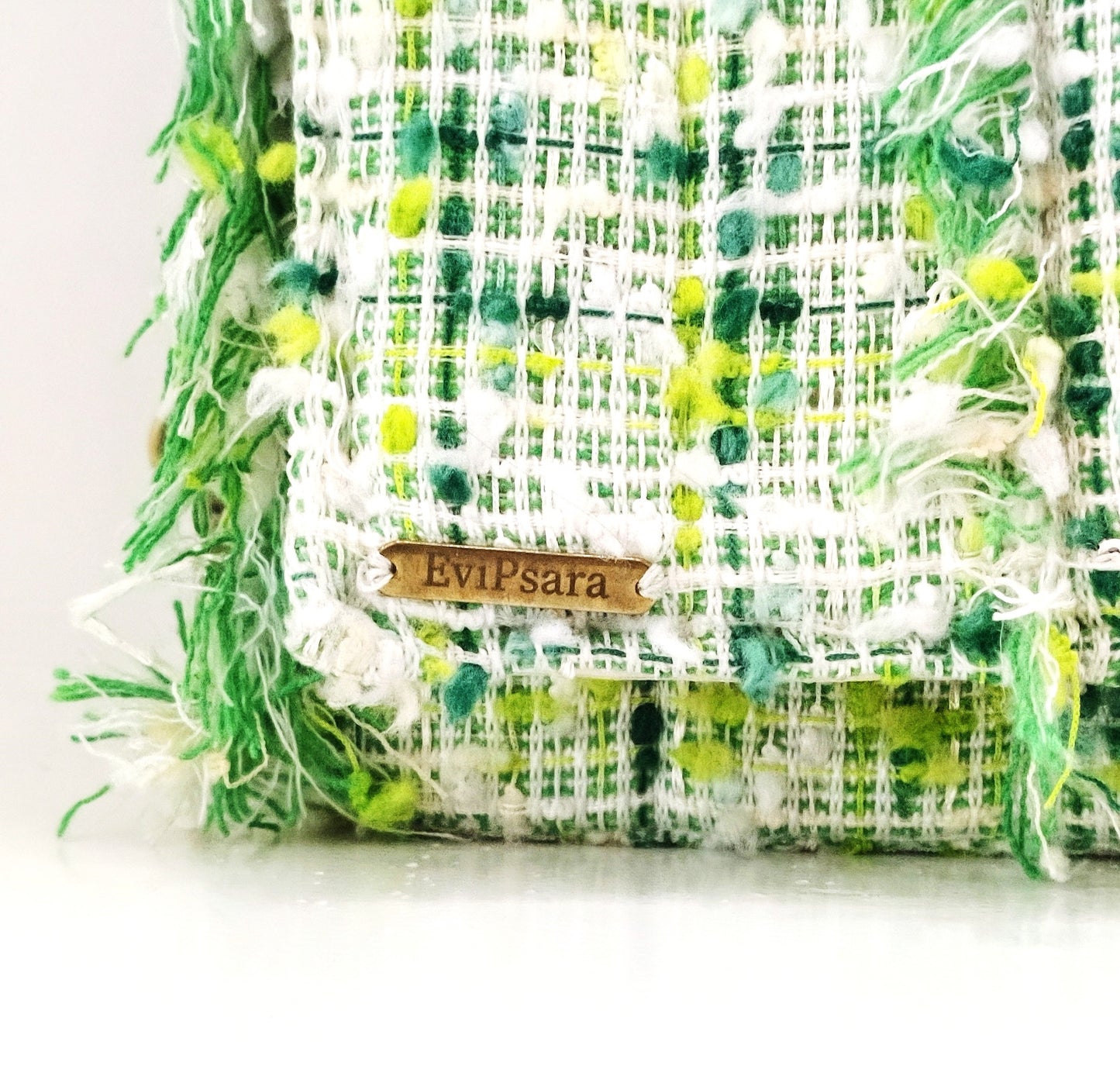 Multi Greens Tweed Bag