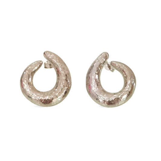 Moon Earrings Hammered