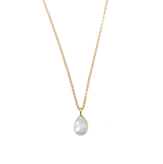 Snowfall Moonstone Pendant Necklace