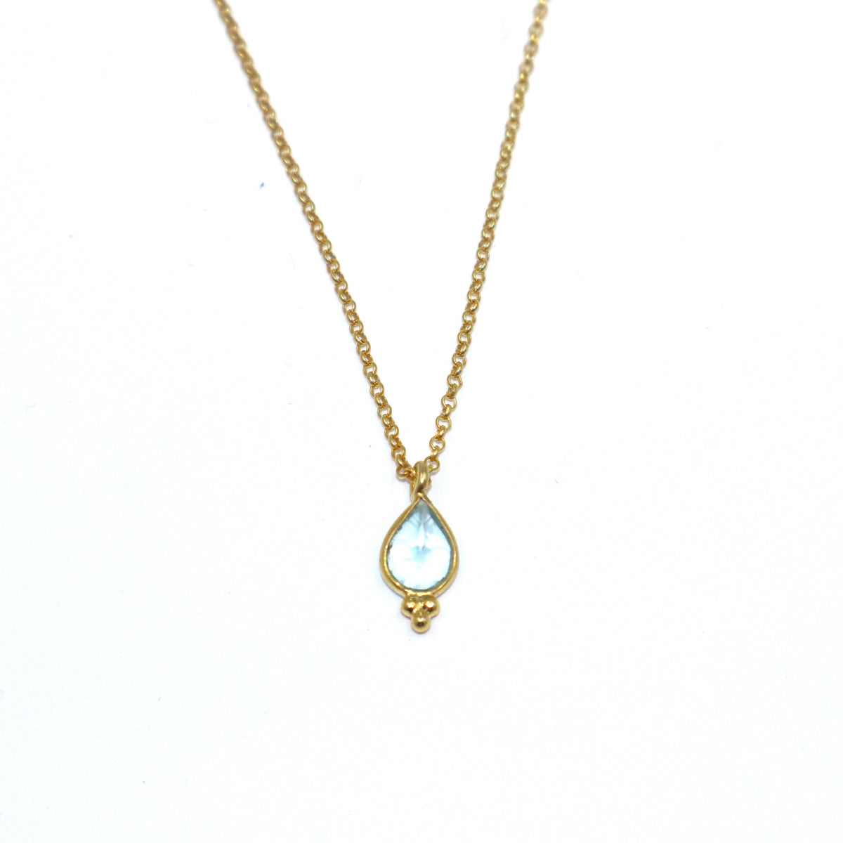 Snowfall Aqua-Marine Pendant Necklace