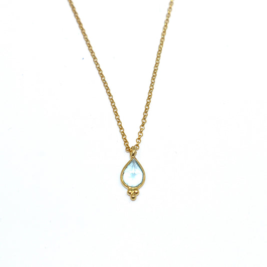Snowfall Aqua-Marine Pendant Necklace