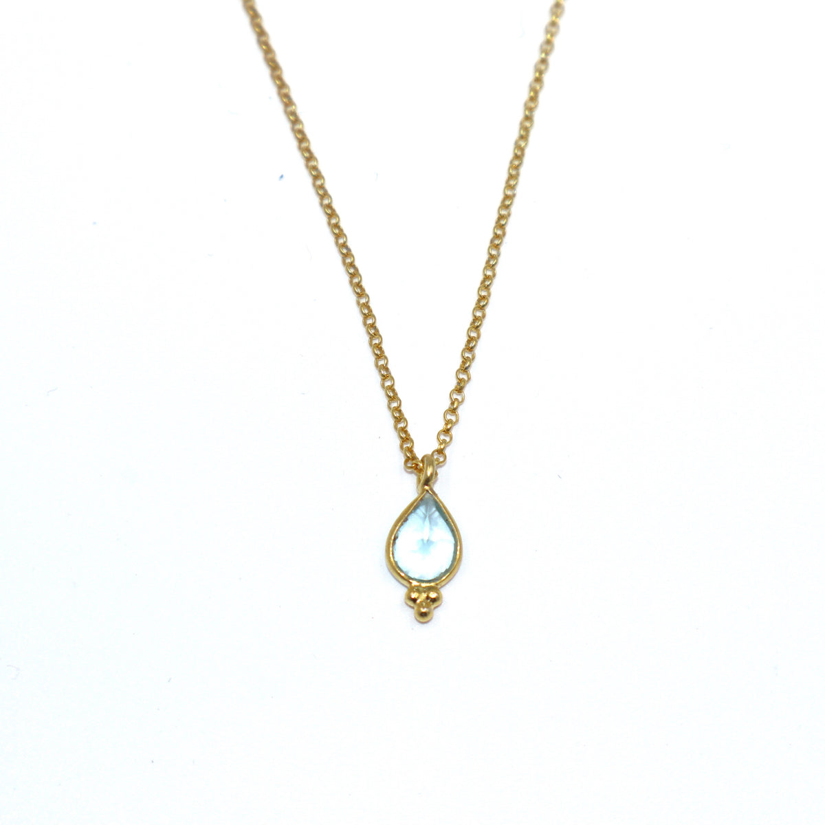 Snowfall Aqua-Marine Pendant Necklace
