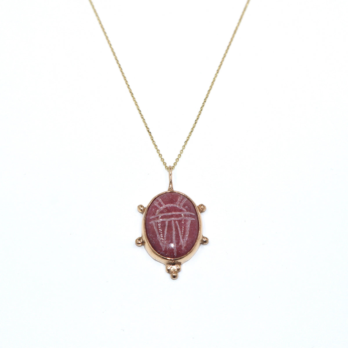 Rhodonite Scarab Necklace