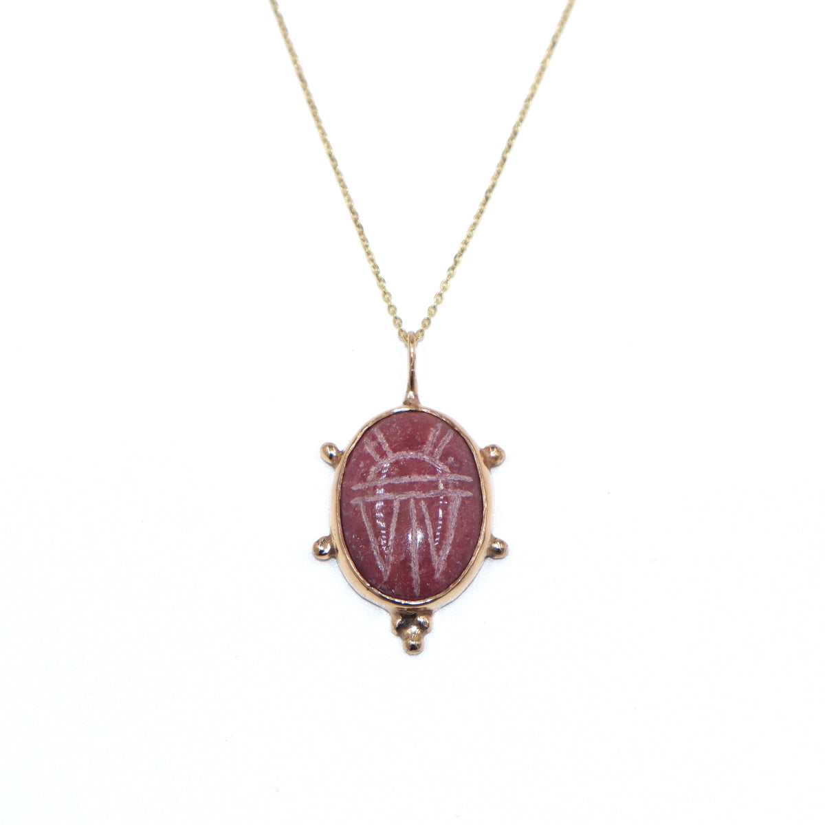 Rhodonite Scarab Necklace