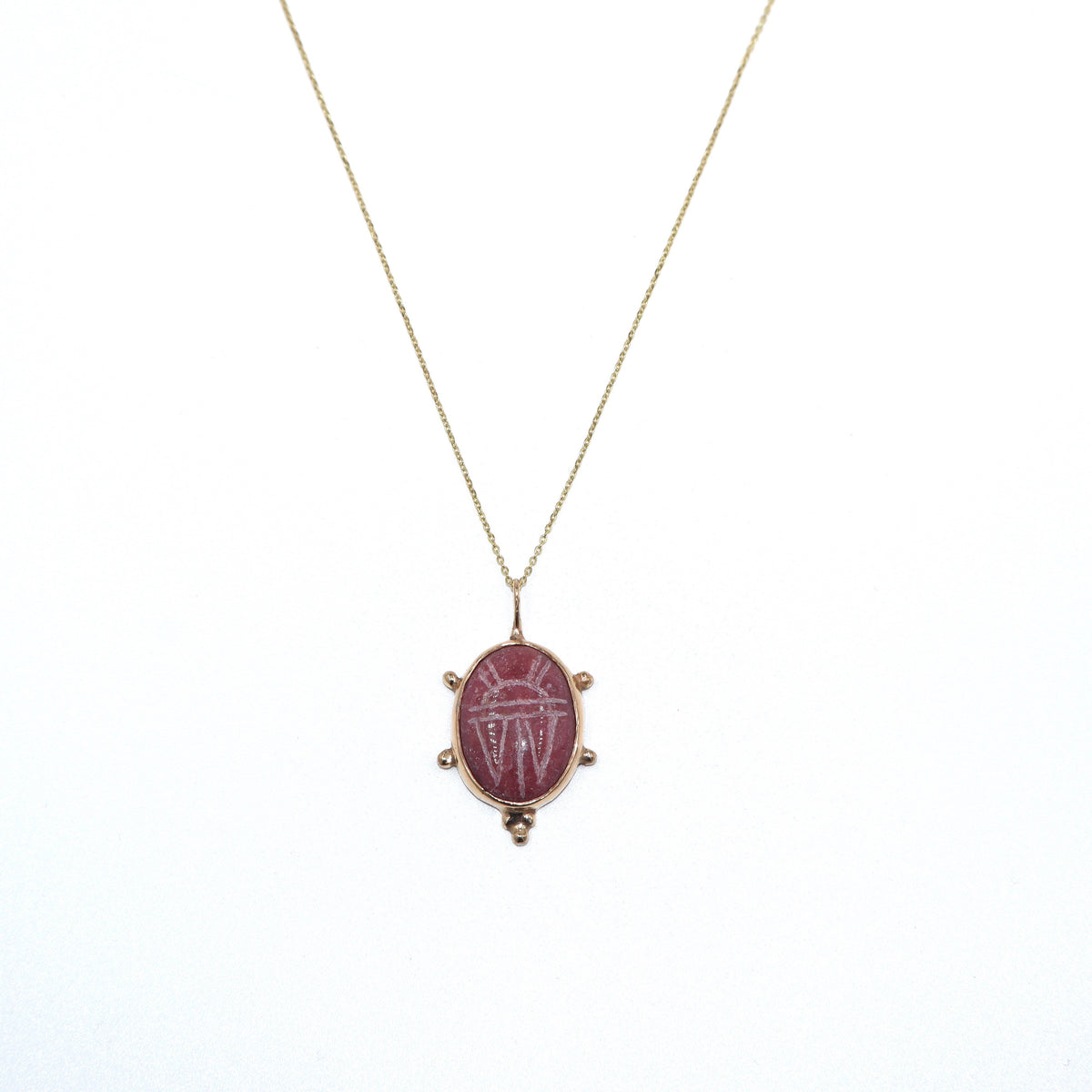 Rhodonite Scarab Necklace