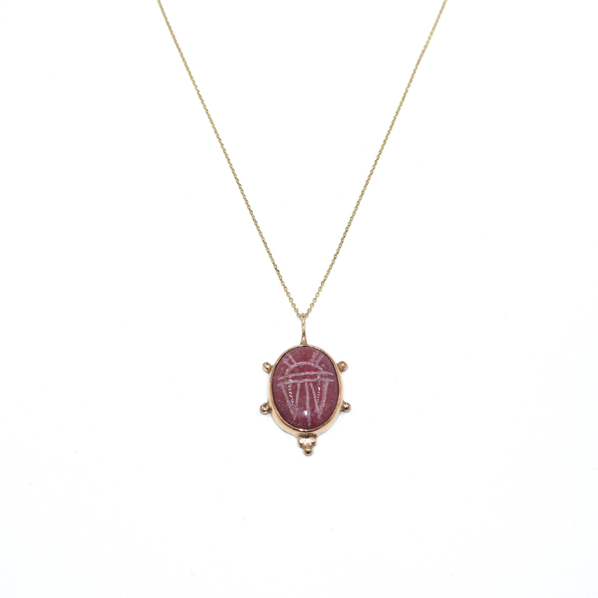 Rhodonite Scarab Necklace