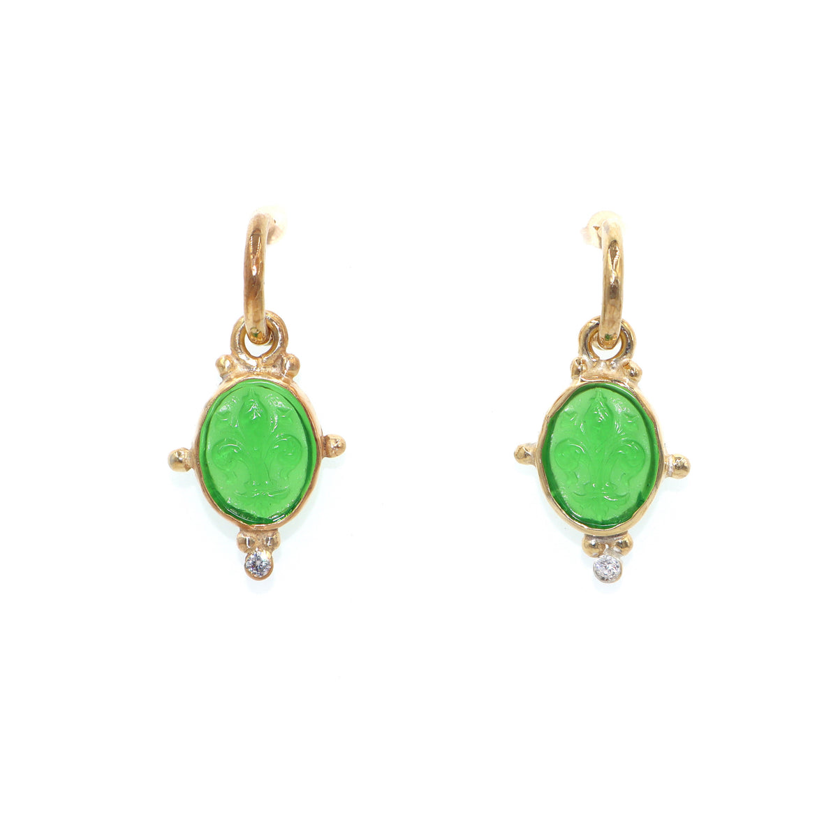 Fleur-de-lis Earrings green