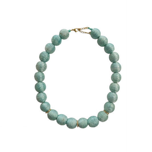 Turquoise Raffia Necklace