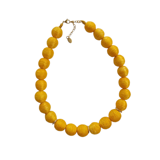 Yellow Raffia Necklace