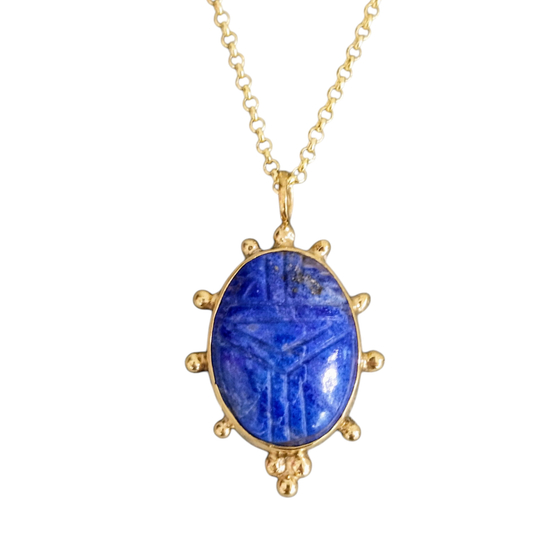 Lapis Scarab Necklace