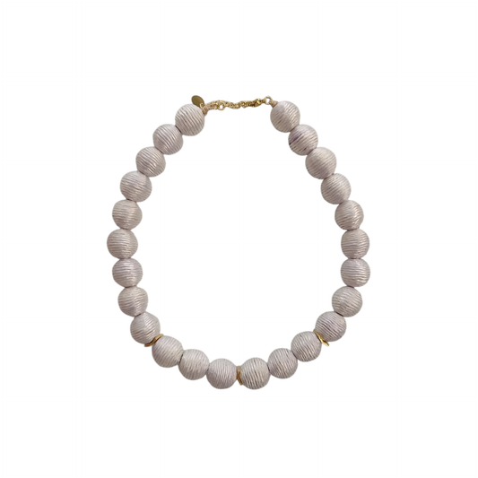 Sand White Raffia Necklace