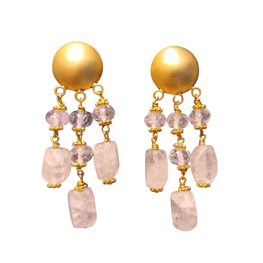 Crystal White Quartz Drop Earrings